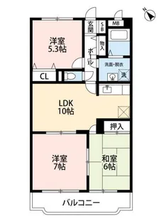 エメロード長沼【3階】の間取り