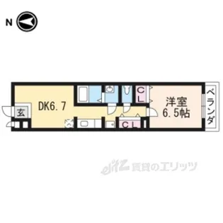 グレース西ノ京【1階】の間取り