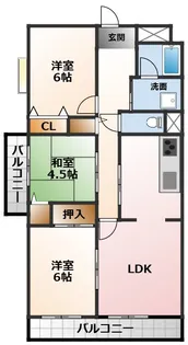カーサ里中【2階】の間取り