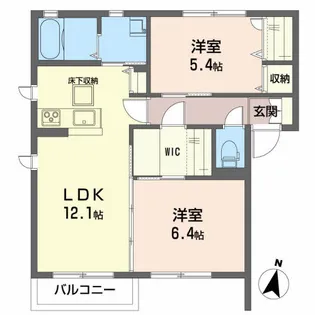 シャーメゾン新河原【1階】の間取り