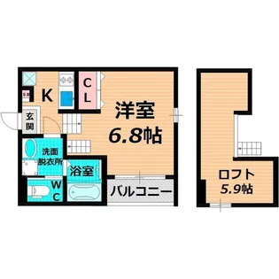ハーモニーテラス東中浜【1階】の間取り