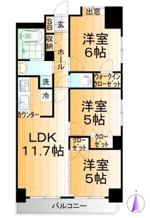 フォーシーズン開成山公園【9階】の間取り