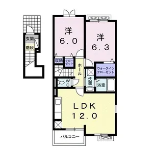 ヴァイオレット ヴィレッジ II【2階】の間取り