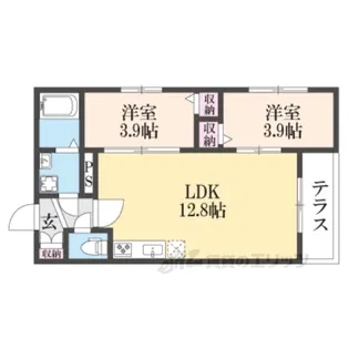 TIO瓢箪山【1階】の間取り