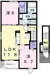 パークサイド田寺【2階】の間取り