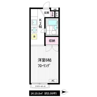田島ガーデンハイツ【2階】の間取り