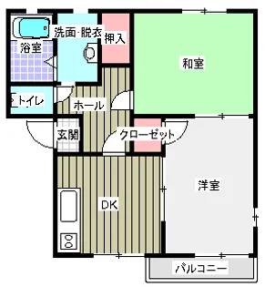 オリーブタウンB【1階】の間取り