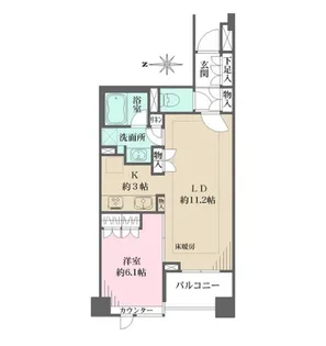 パークハウス飯田橋レジデンス【6階】の間取り