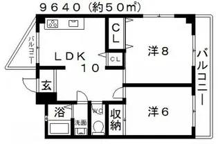 セシル古市【2階】の間取り