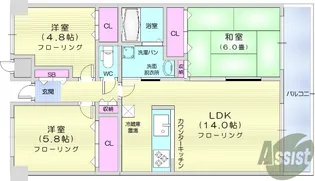 コアライフ山手【4階】の間取り