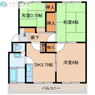 アースマンション花岡【2階】の間取り