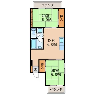2DKの間取り画像