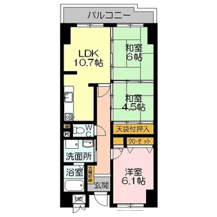 サーパス錦町【7階】の間取り