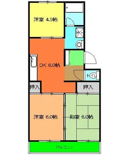 市川カトレアハイツ及川【2階】の間取り