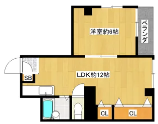 千躰ハザマコーポ【2階】の間取り