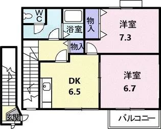フトゥールムI【2階】の間取り
