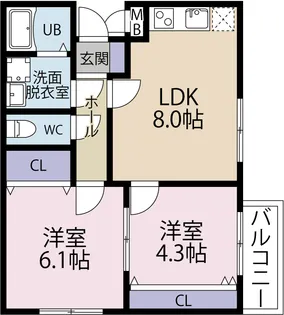 さくら神戸長田【1階】の間取り