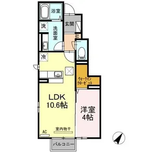 ラ・ランド上新栄【2階】の間取り