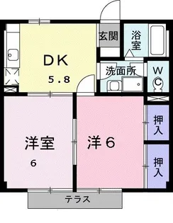 ラフィーネ生駒 (西松ヶ丘)【1階】の間取り