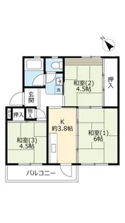 UR新多聞【1階】の間取り