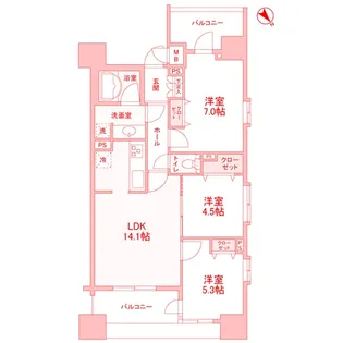 パークフラッツ横濱公園【9階】の間取り