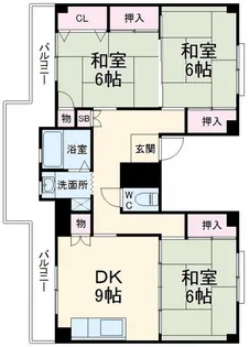 ビレッジハウス下島 1号棟【2階】の間取り