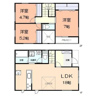 神奈川県厚木市愛甲4【一戸建】の間取り