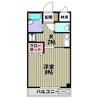 1Kの間取り画像