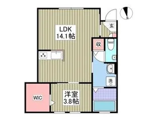 1LDKの間取り画像