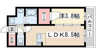 エスリード江坂アルテリア【6階】の間取り