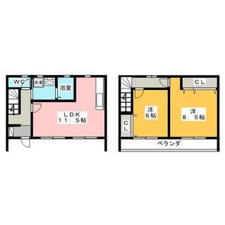 岐阜県瑞穂市別府【一戸建】の間取り