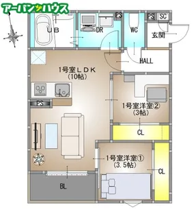 REGALEST 南高前【3階】の間取り