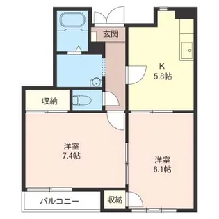 ビューハイツA【2階】の間取り
