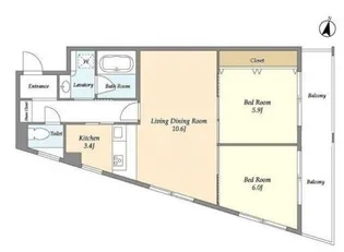 GranDuo三軒茶屋IV【3階】の間取り