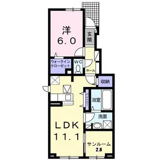 1LDKの間取り画像