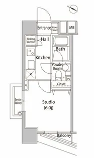 ファーストリアルタワー新宿【10階】の間取り