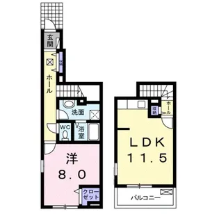 プロムナード倉敷【1階】の間取り