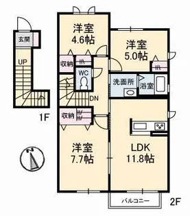 アネーロ A棟【2階】の間取り