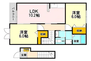 広島県広島市安芸区瀬野5【アパート】の間取り