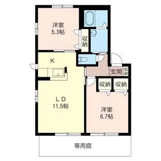 グリーンパークB【1階】の間取り