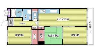 大阪府豊中市西緑丘2【マンション】の間取り