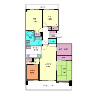 コープ野村岩倉 壱番館【5階】の間取り
