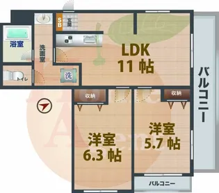 東京都中野区大和町1【マンション】の間取り