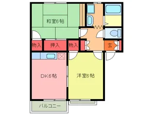 グランディール北坂戸【1階】の間取り