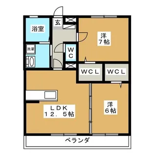 メゾン・アムール 弐番館【1階】の間取り