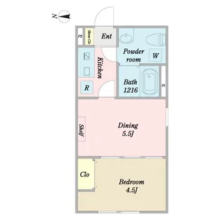 B.E.GRAND木場【1階】の間取り
