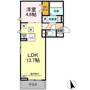 スカイハイ天神町【1階】の間取り
