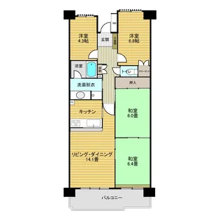 パストラルハイム三島壱番館【3階】の間取り