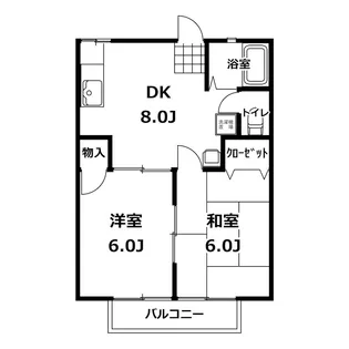植野ハイツB棟【2階】の間取り