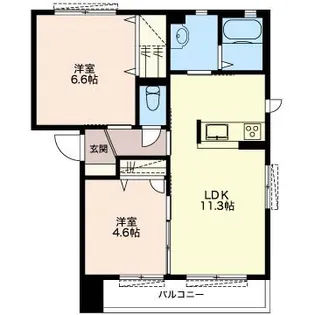 ビューテラス【2階】の間取り